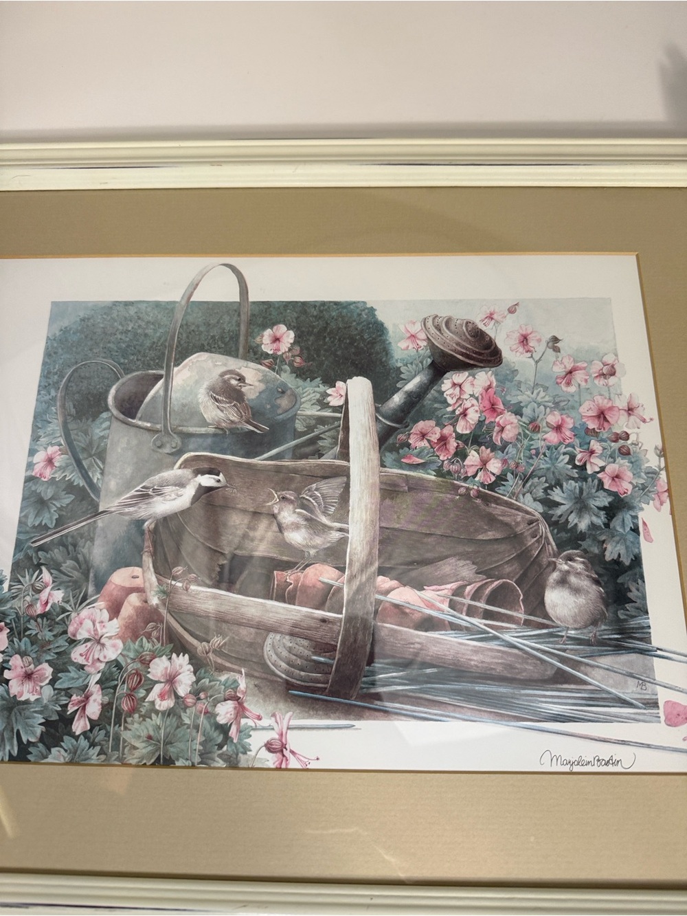 Hallmark Framed Floral Print in Beige, Pink, Green